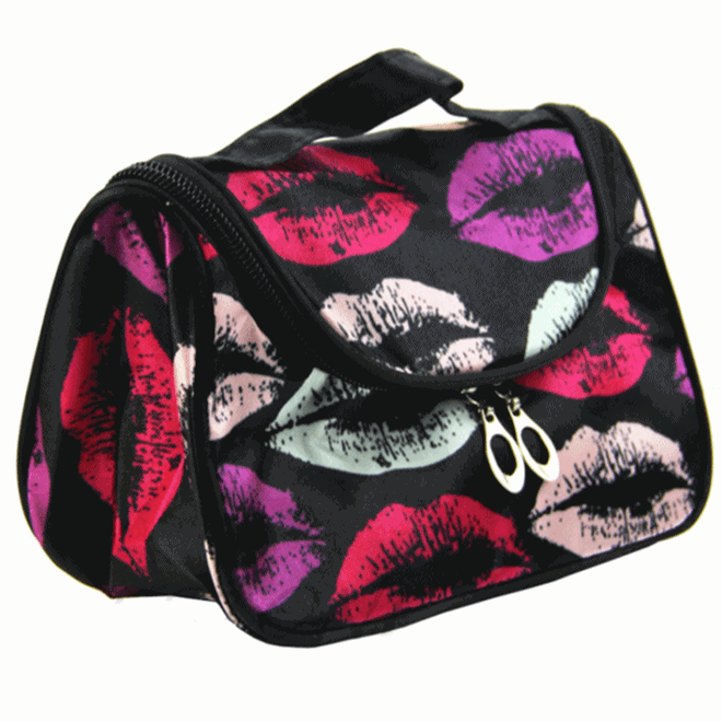 Multifunkciós Kozmetikai táska, sminktáska, tükörrel - Fekete