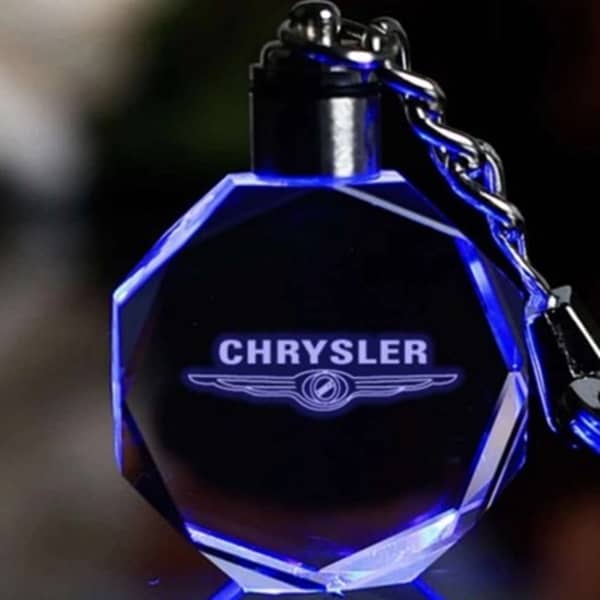 Ledes Autó logo kulcstartó 3D Gravírozással - Chrysler