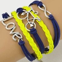 Infinity több soros karkötő - kerékpár - sárga/kék