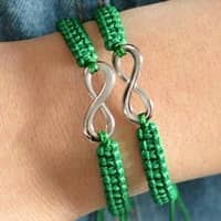 1 pár (2 darab) barátság karkötő végtelen szimbólummal - Zöld
